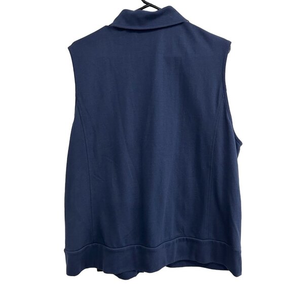 Drapers & Damons Navy Sleeveless Button-Up Vest Sz 1X - Picture 2 of 8